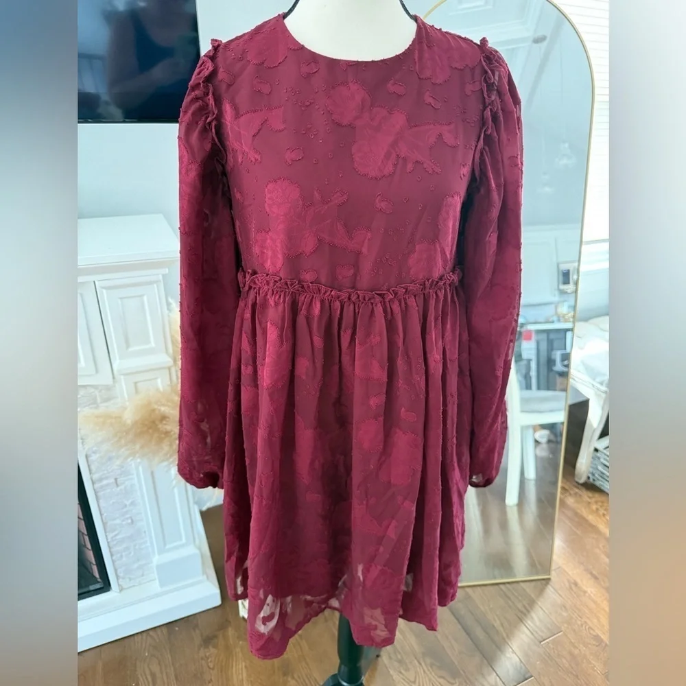 Aura Burgundy  Dress